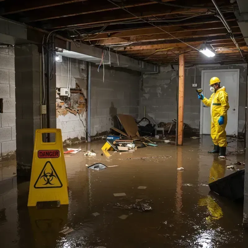 Flooded Basement Electrical Hazard in Mount Vernon, OH Property